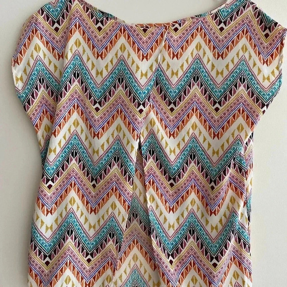 Bee Stitched Open-Back Tribal Print Top, Women’s Multicolor Blouse, Size Small - Picture 7 of 13